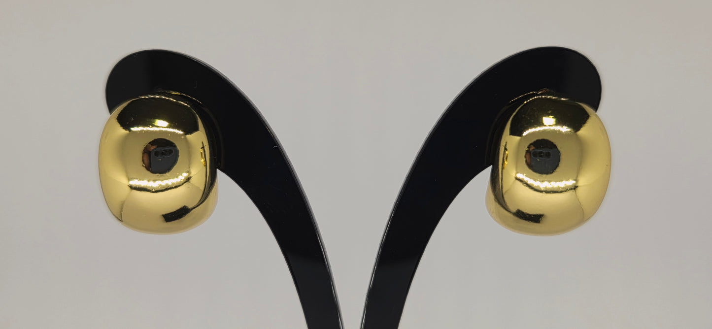Media Esfera Dorado - Aros plata 925