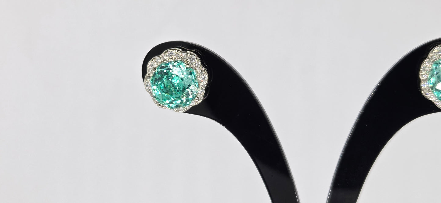 Aros Piedra Brillante - Plata 925 (Par único)