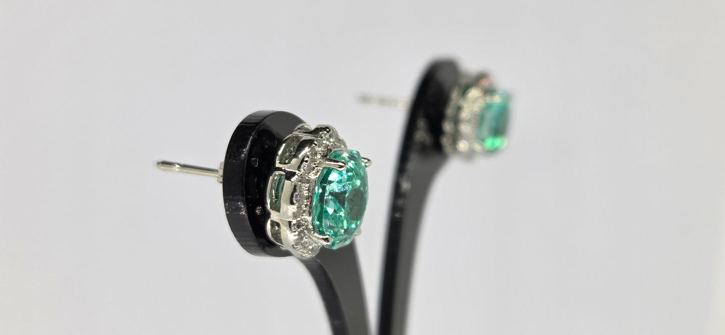 Aros Piedra Brillante - Plata 925 (Par único)