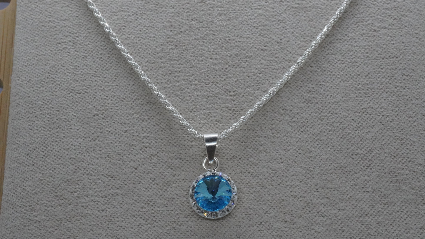 Collar Punto de Luz Azul - Plata 925.