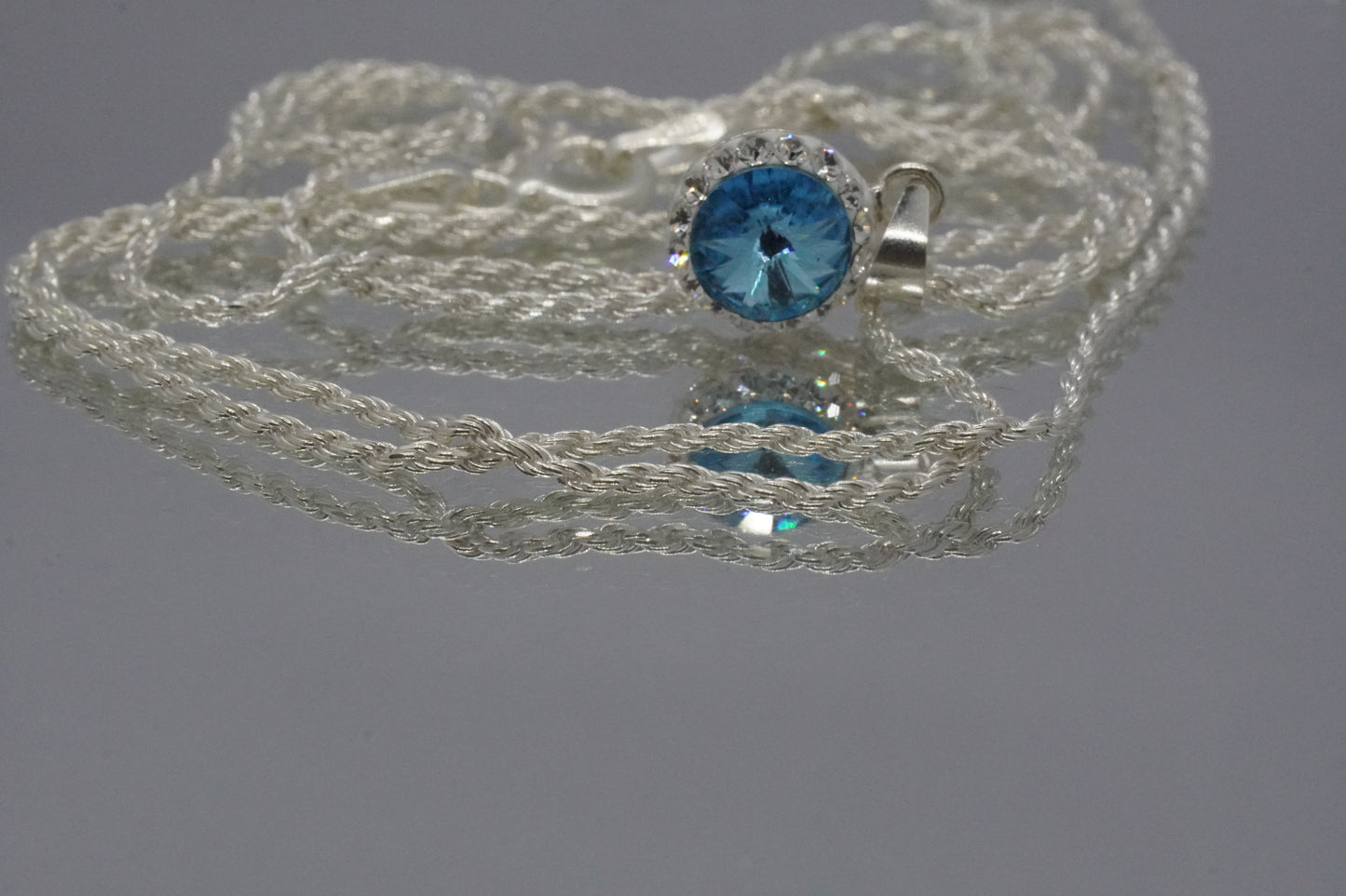 Collar Punto de Luz Azul - Plata 925.