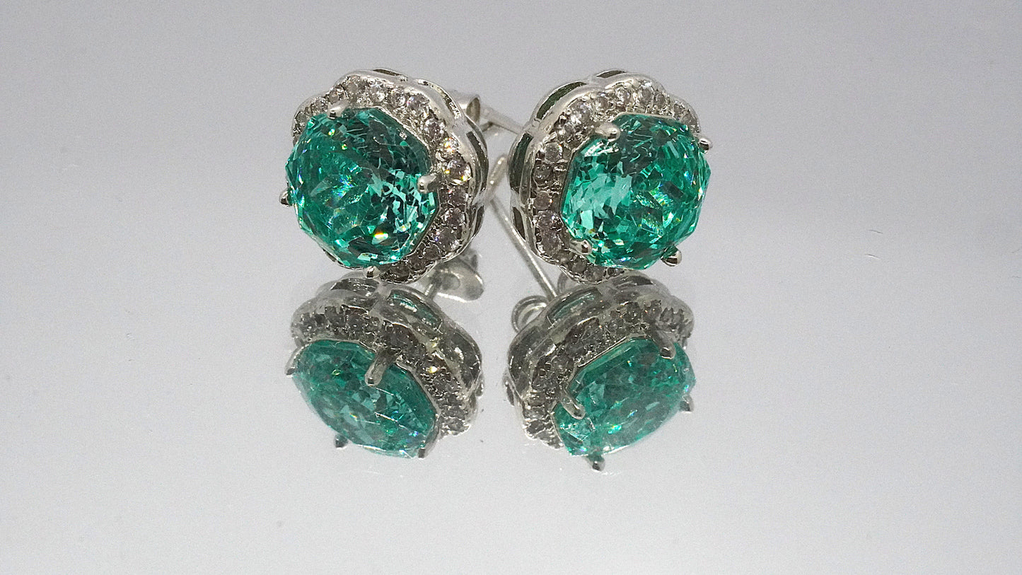 Aros Piedra Brillante - Plata 925 (Par único)