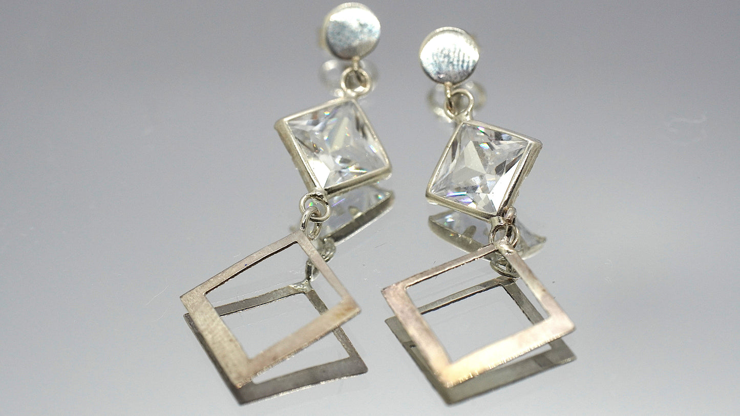 Aros Péndulo Brillante - Plata 925.