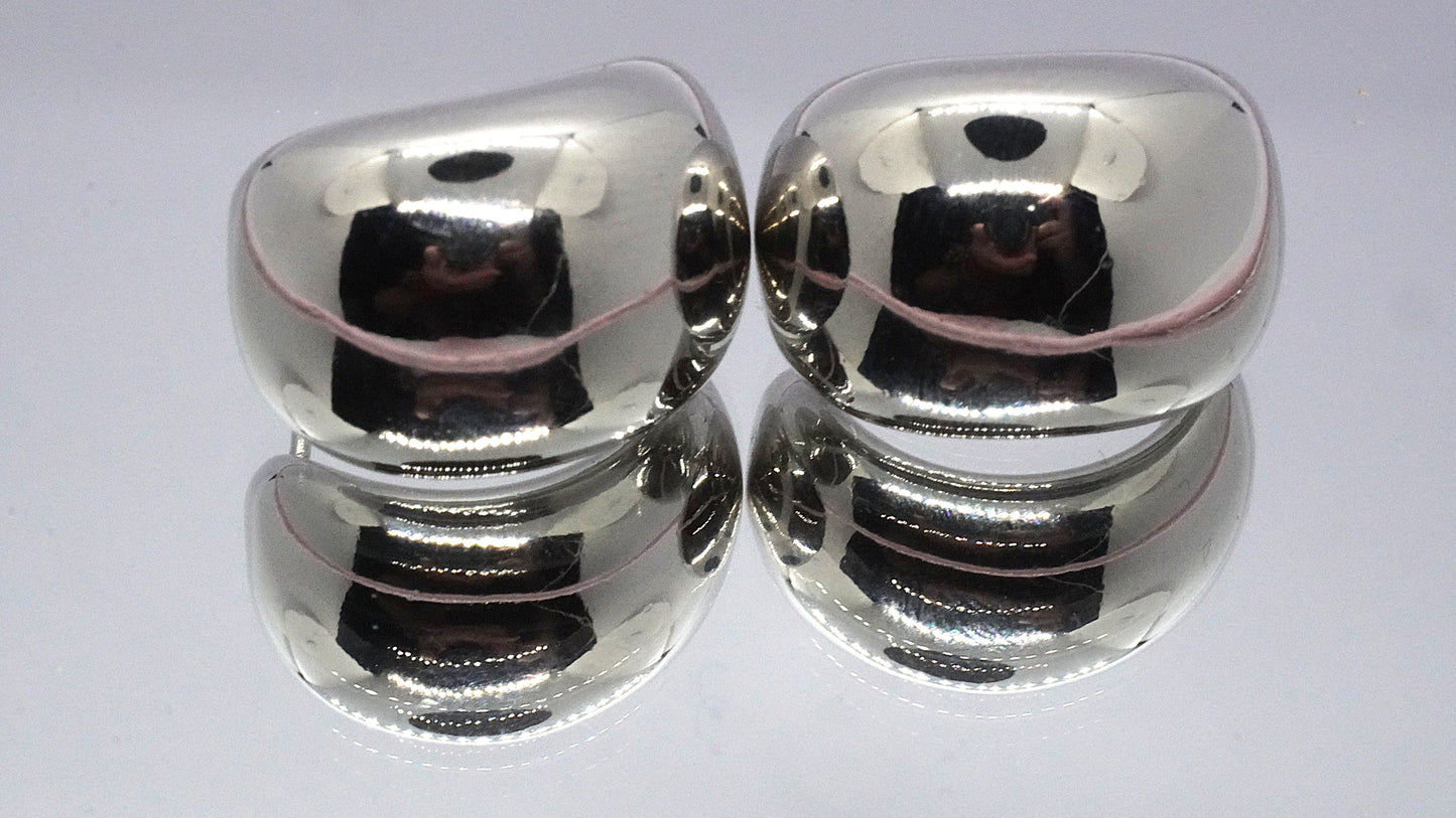Aros Media esfera plateado - Plata 925