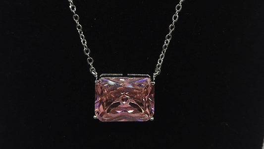 Collar de Piedra Rosada - Plata 925.