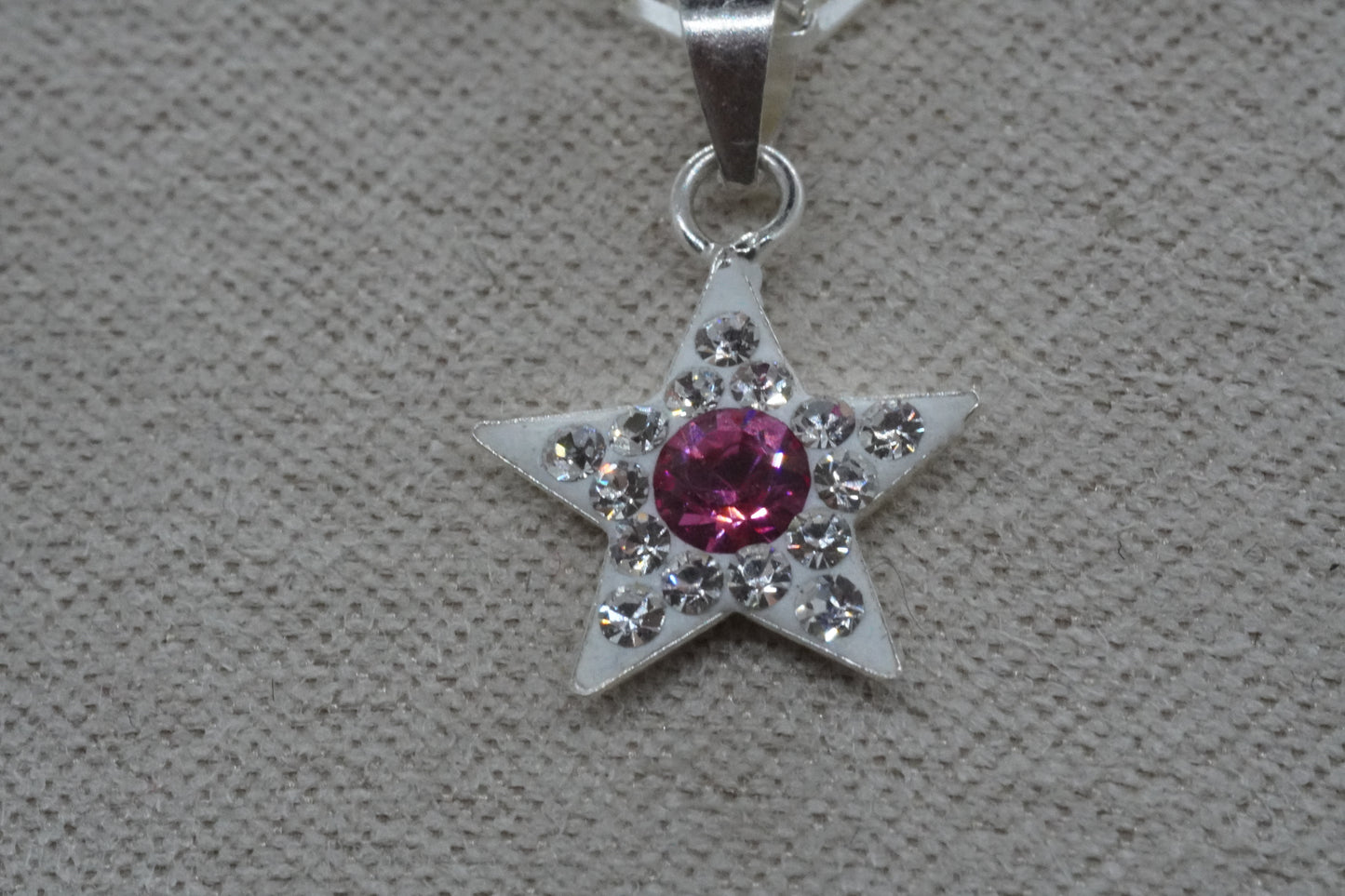 Collar Estrella Rosada - Plata 925.