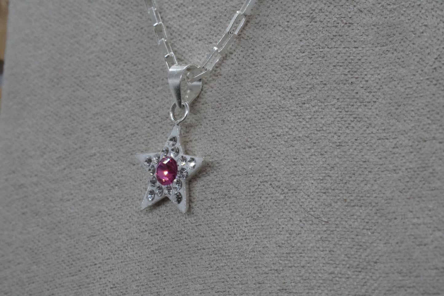 Collar Estrella Rosada - Plata 925.
