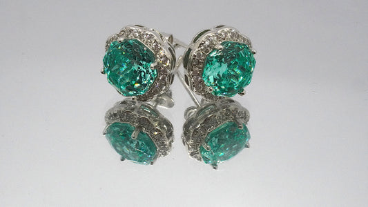 Aros Piedra Brillante - Plata 925 (Par único)