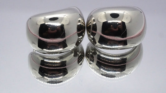 Aros Media esfera plateado - Plata 925
